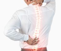 Digital composite of Highlighted spine of man with back pain-2