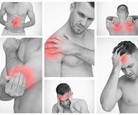 Pictures representing man having pain at several part of body-1